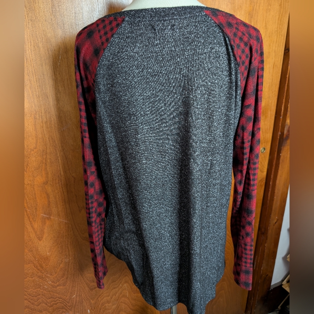 Maurice's Tie Front Raglan Tee - Picture 2 of 3